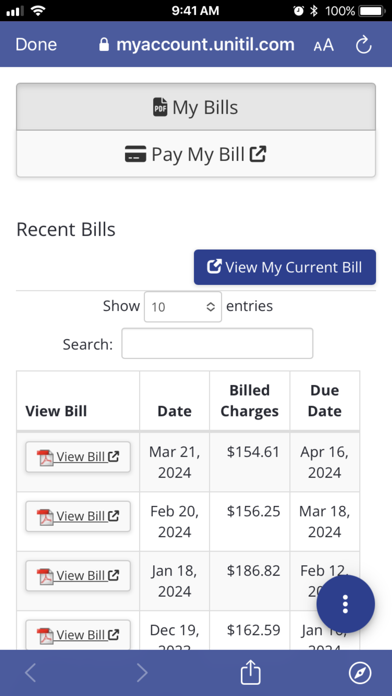 MyUnitil Screenshot