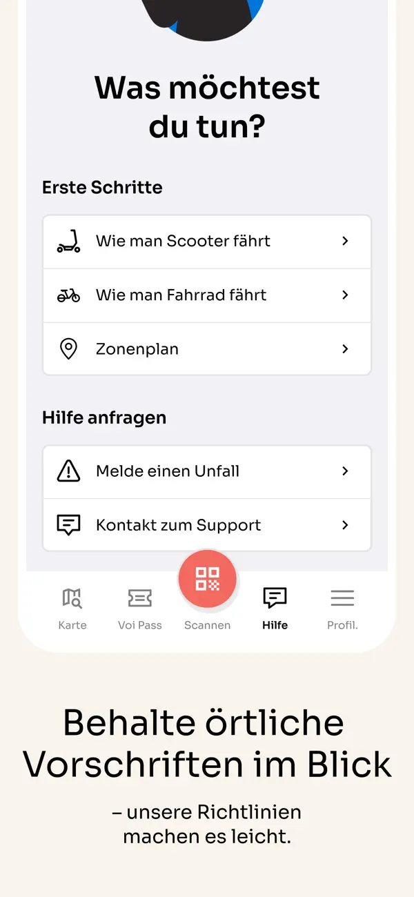 Voi – E-Scooter & E-Bikes iPhone App Screenshot 7 – Reisen