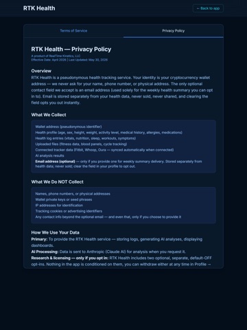 RTK Health: AI Health Diary iPad screenshot