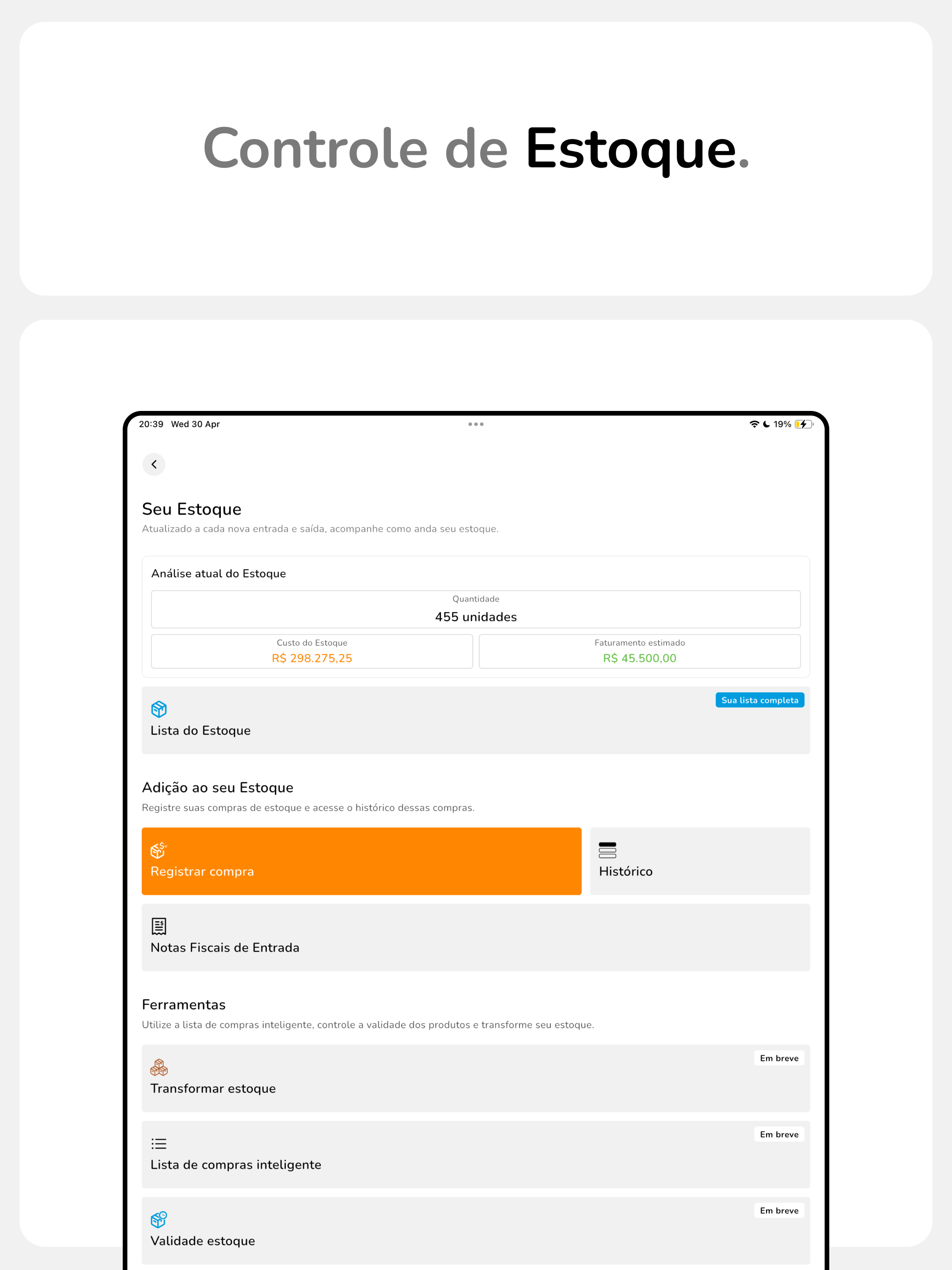 Lysa: Estoque, Notas, PDV e +