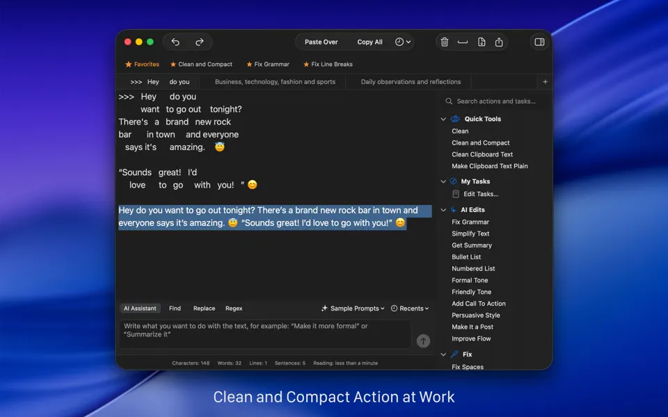 Screenshot 2 of Clean Text
