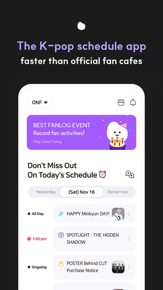 #2. blip: Kpop idol schedule app (iOS) By: Space Oddity
