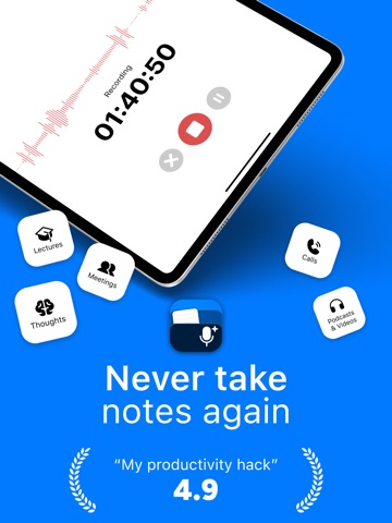 AI Note Taker: Transcribe Memo iPad screenshot