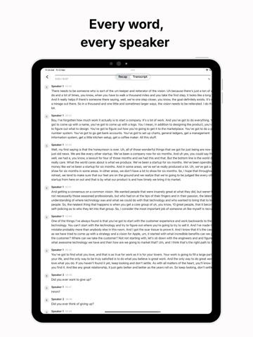 Recap: AI Meeting Notes iPad screenshot