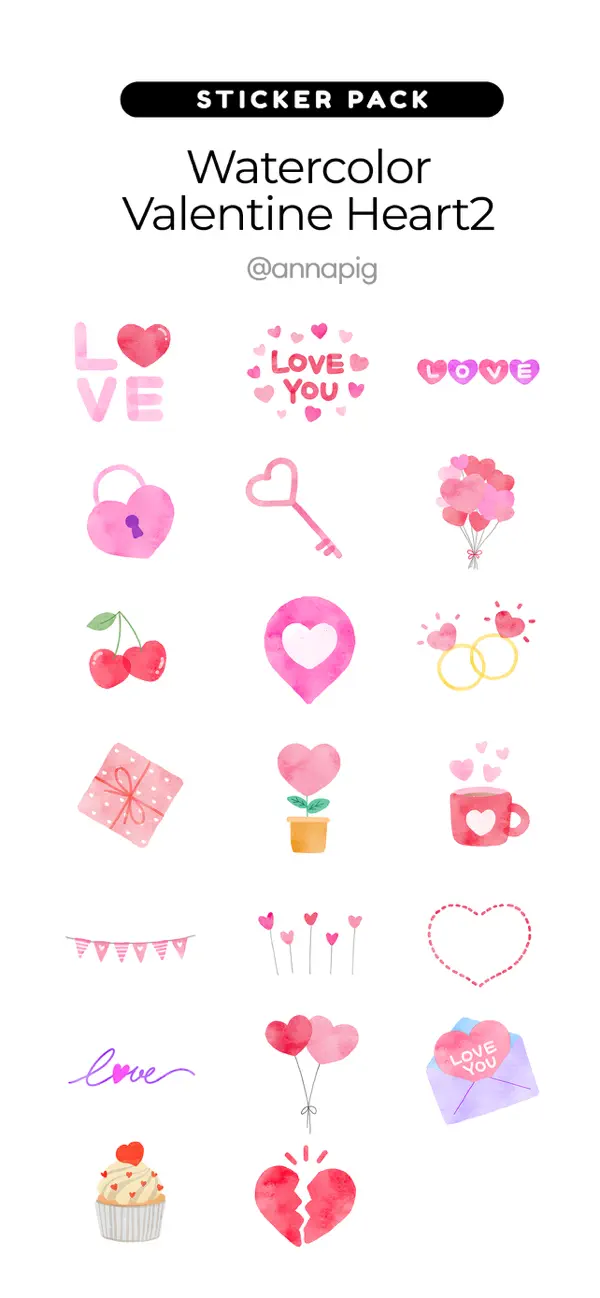 Screenshot #1 pour Watercolor Valentine Heart2