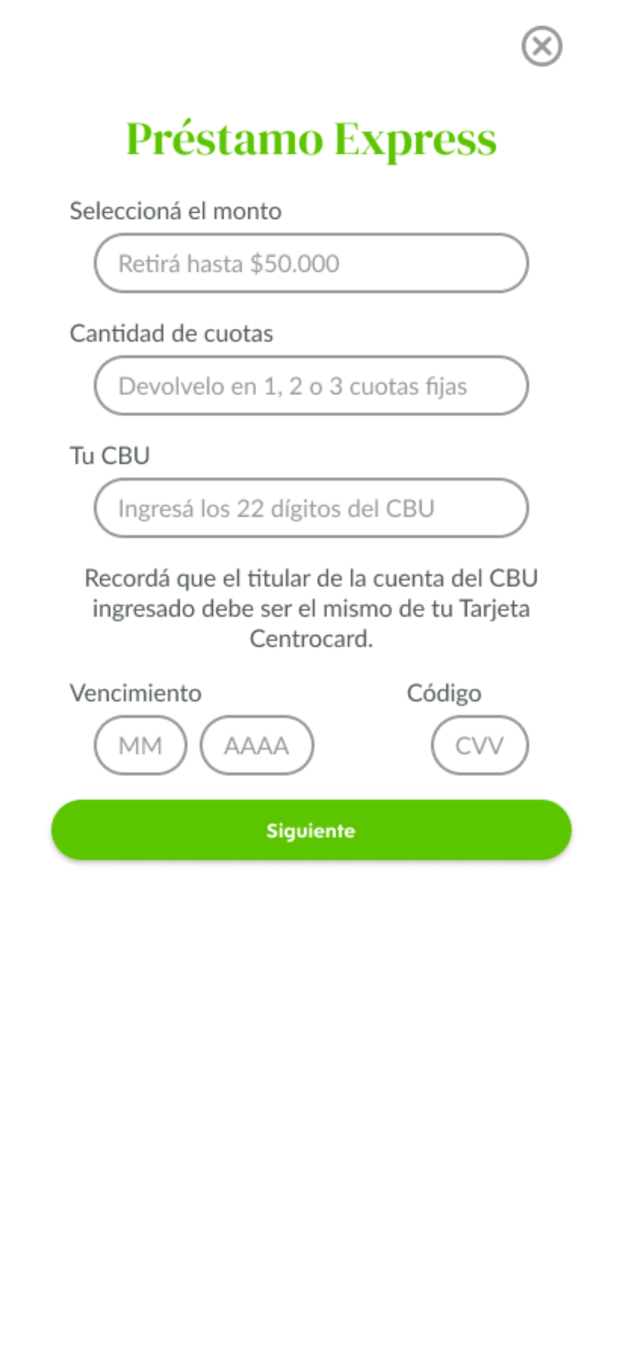 Tarjeta Centrocard screenshot 6