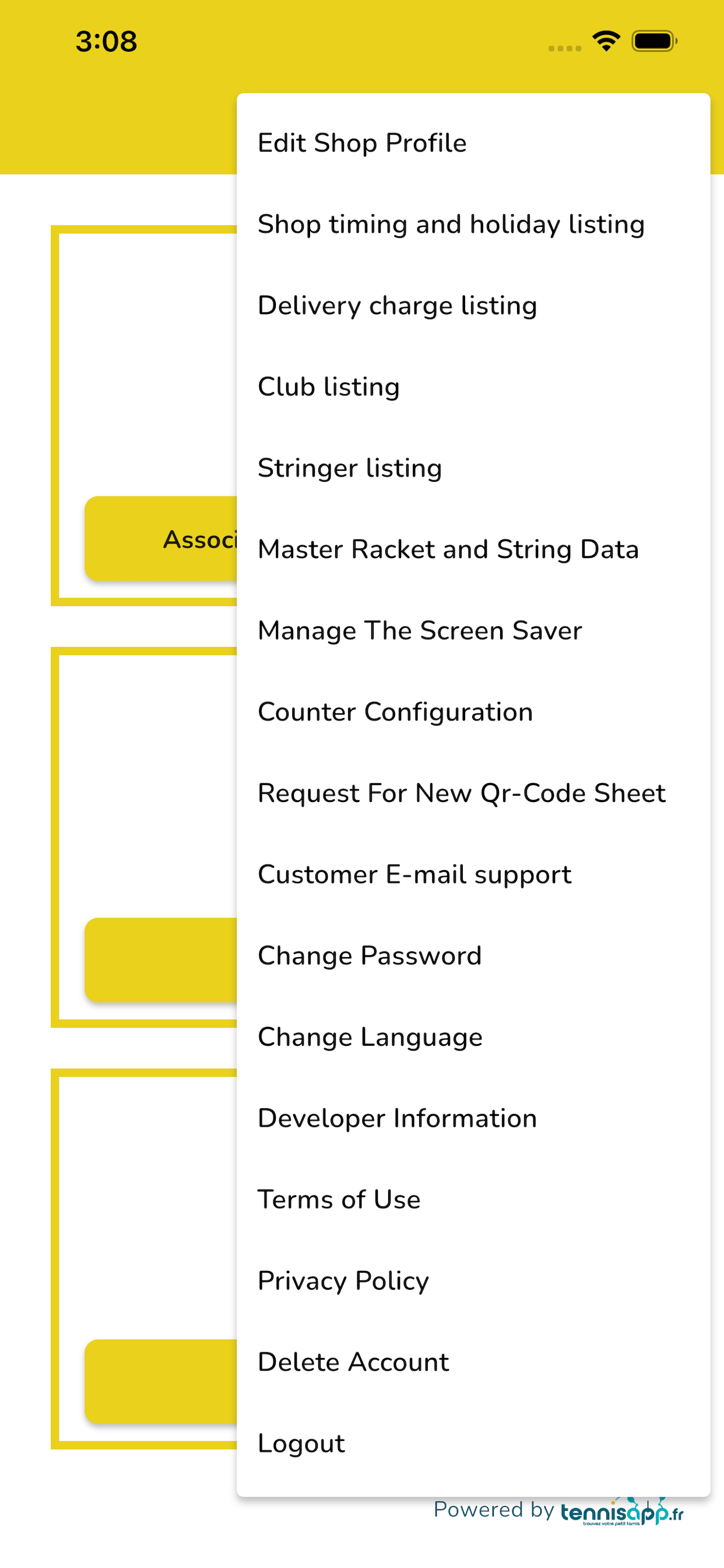 TennisApp Admin