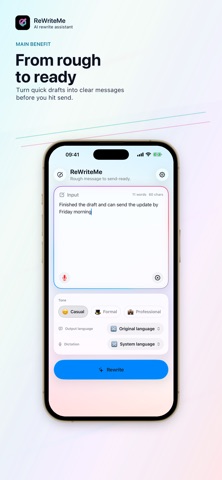 ReWriteMe: AI Writer iPhone screenshot