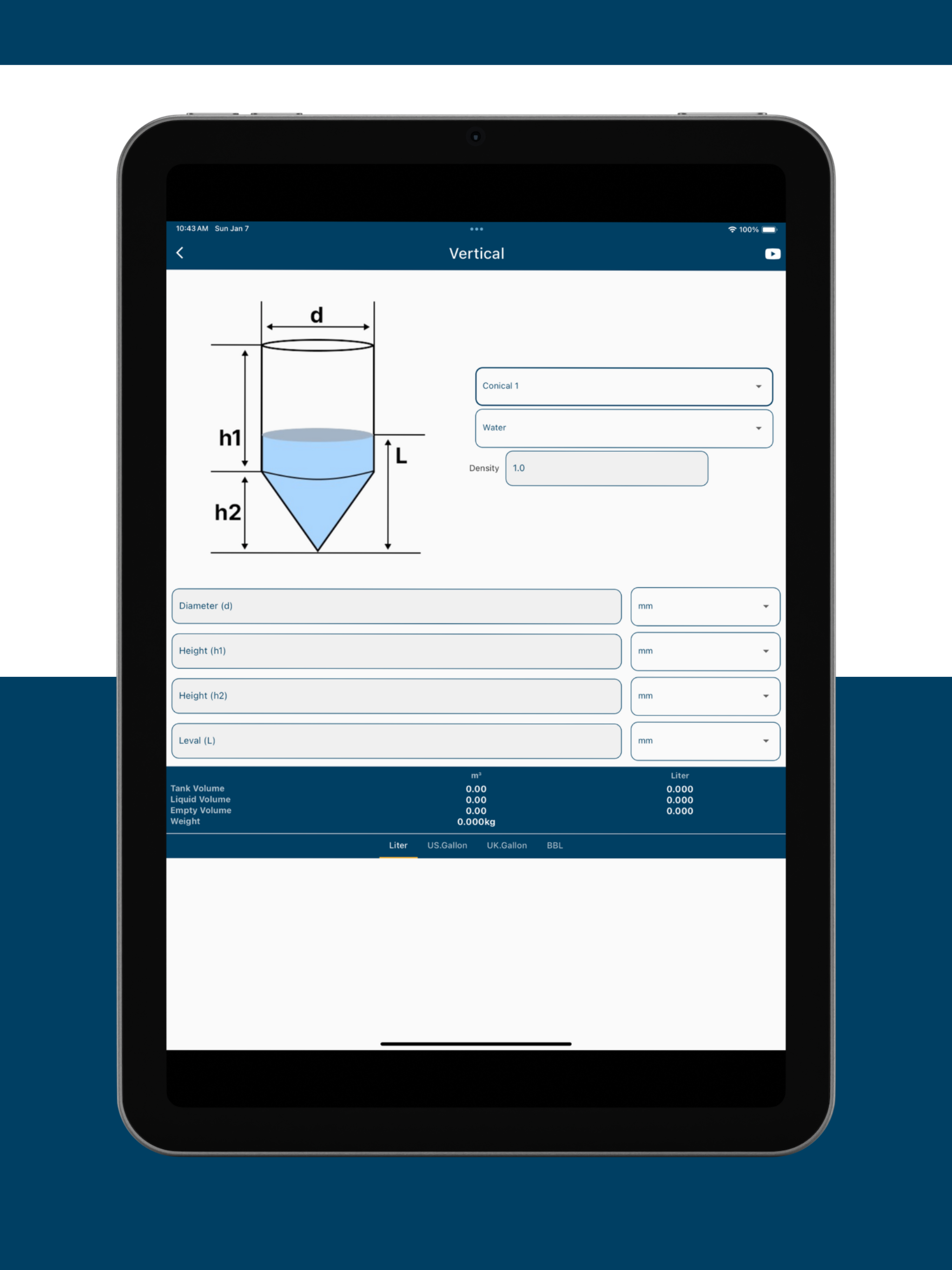 Tank Volume Calculator App