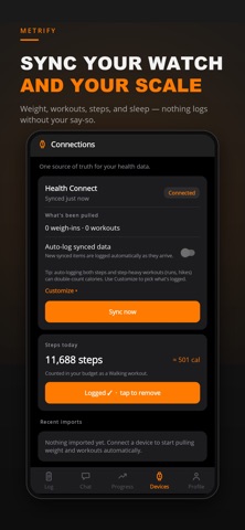 Metrify: AI Calorie Tracker iPhone screenshot