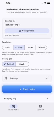 ResizeMan: Video & GIF Resizer iPhone screenshot