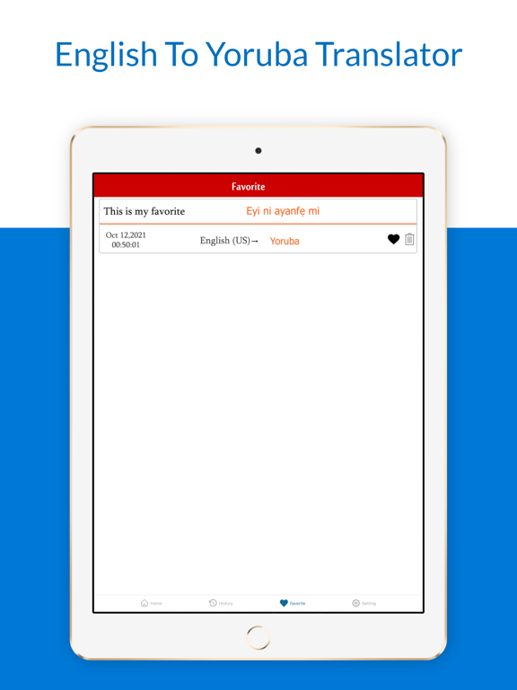 English To Yoruba Translation iPad screenshot 5 - Education app