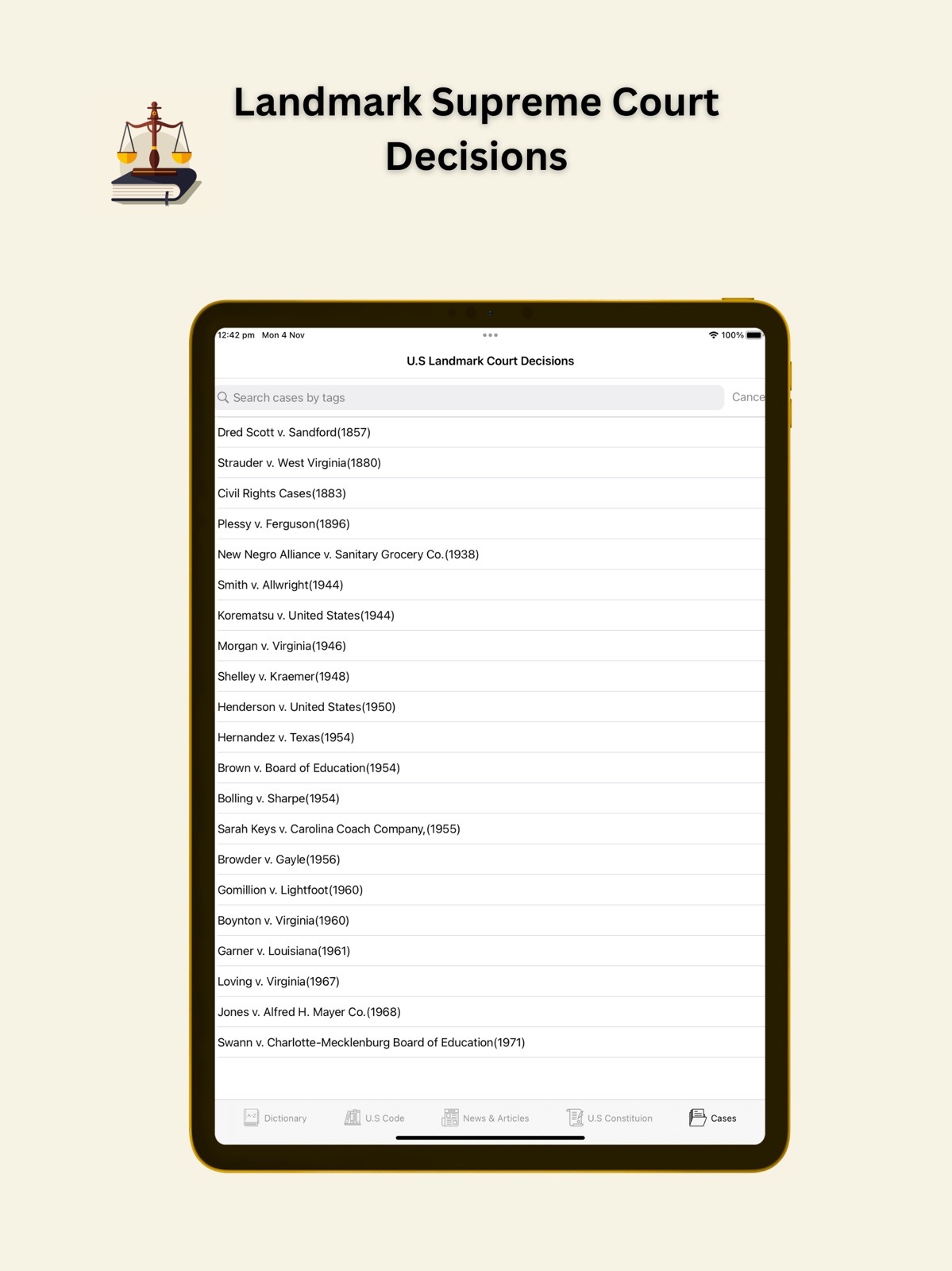 Law Dictionary & U.S Code ipad screenshot 1