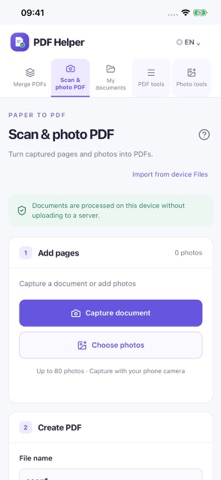 PDF Helper: Scan & Merge app screenshot 2