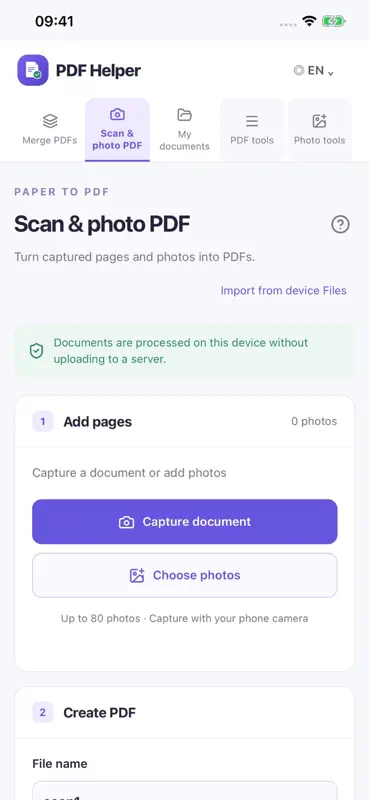PDF Helper: Scan & Merge screenshot 2 of 4