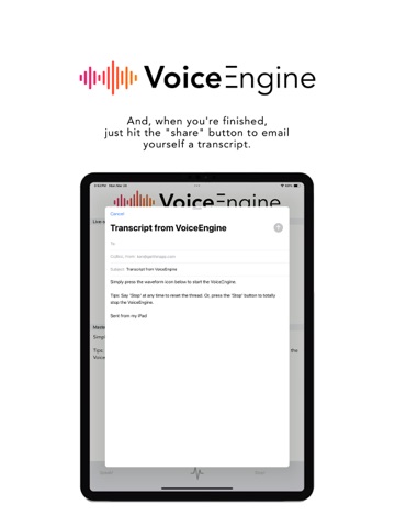 Voice Engine Transcriber iPad screenshot
