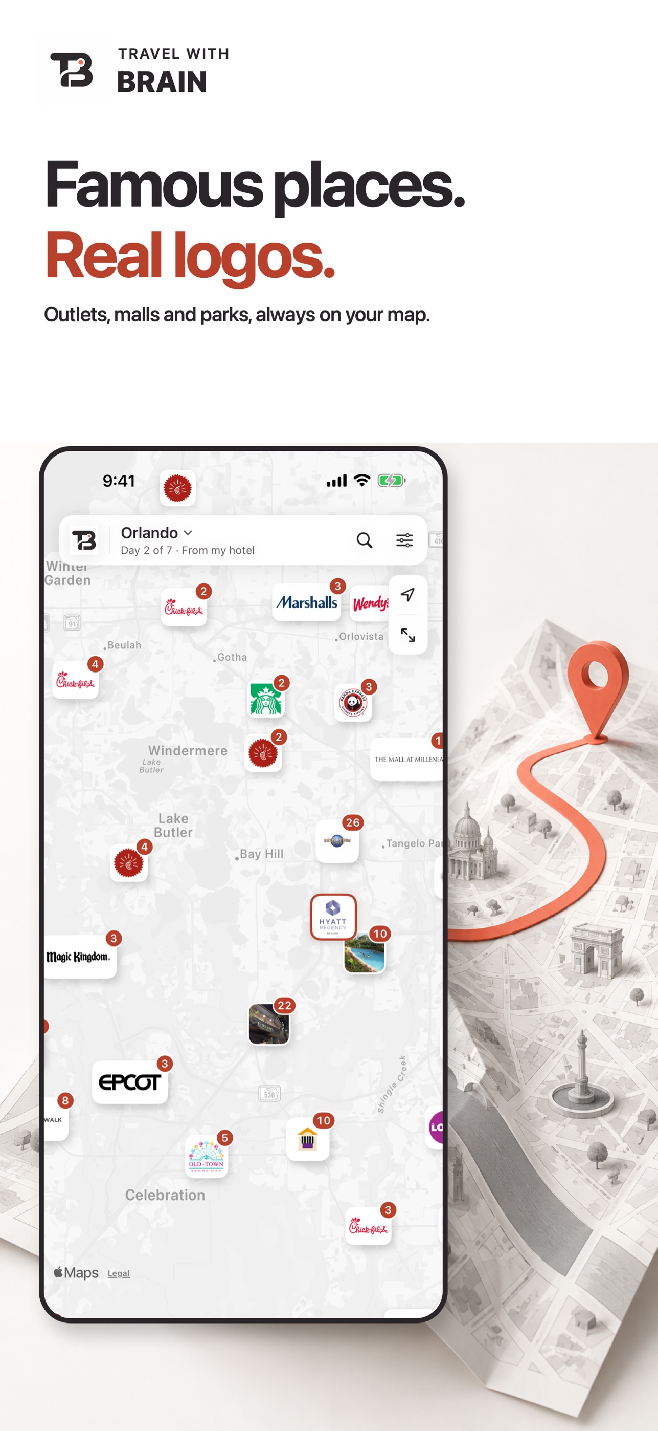 Screenshot 1 of Travel with Brain: US Trip Map