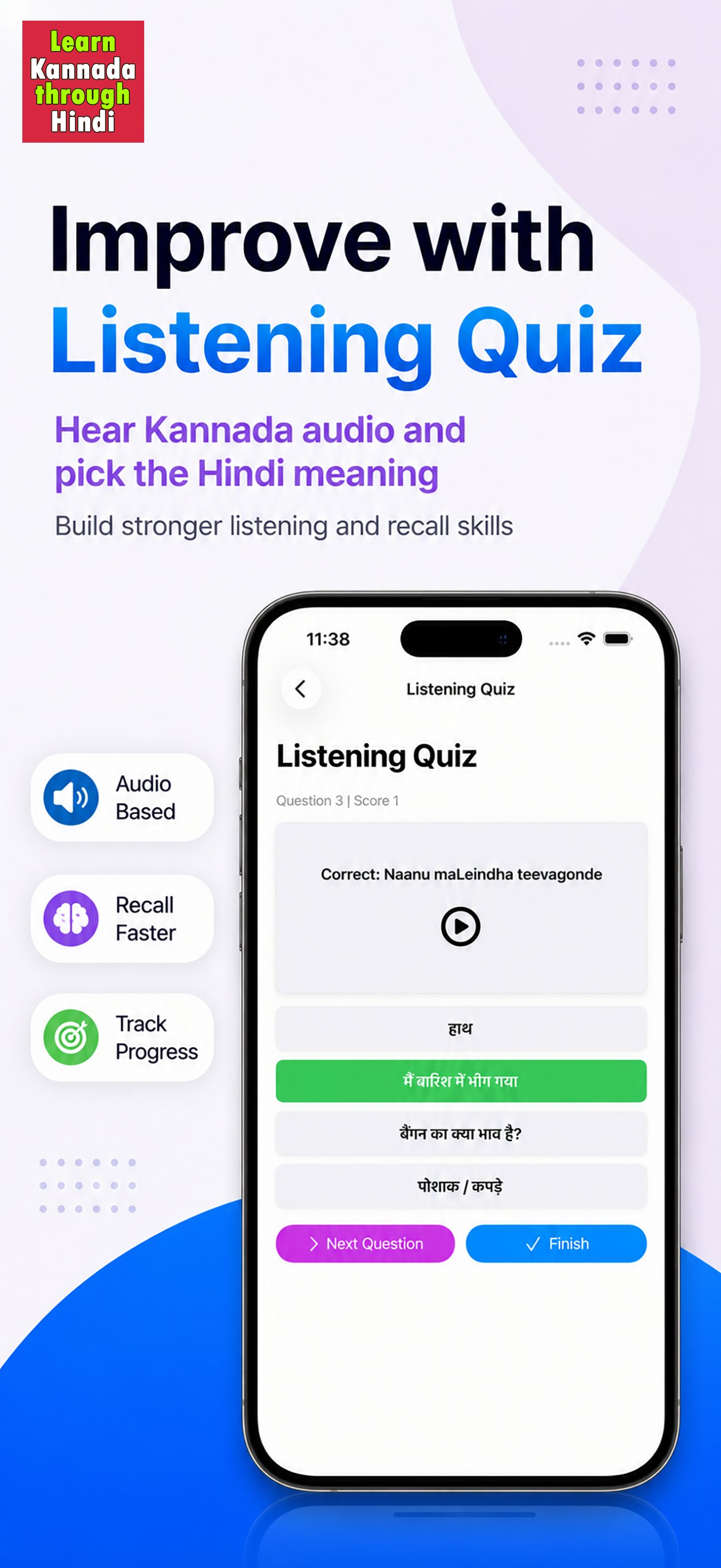 Learn Kannada through Hindi screenshot 5