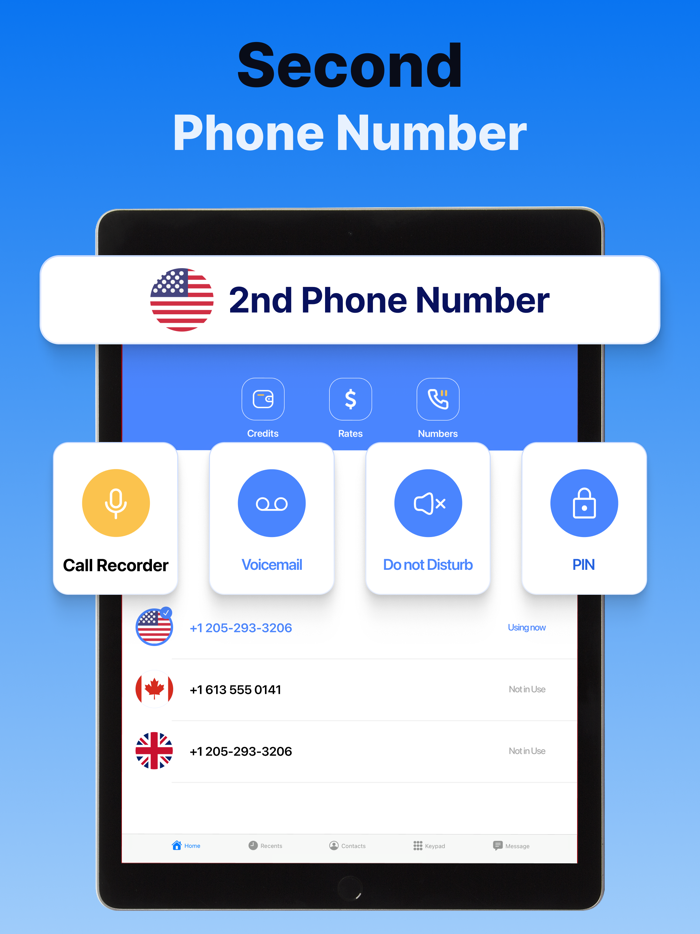 Second Phone Number . 2nd Line