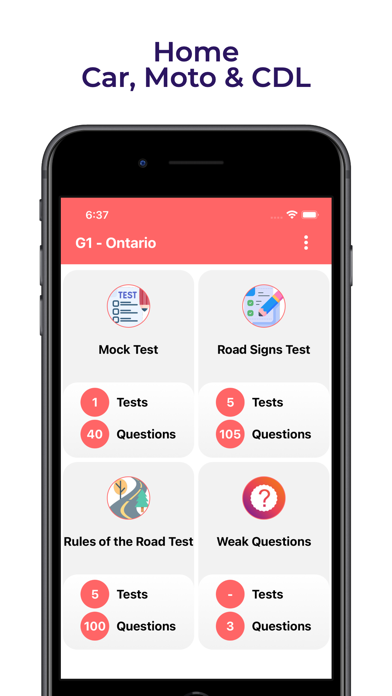 G1 Ontario Practice Test Screenshot
