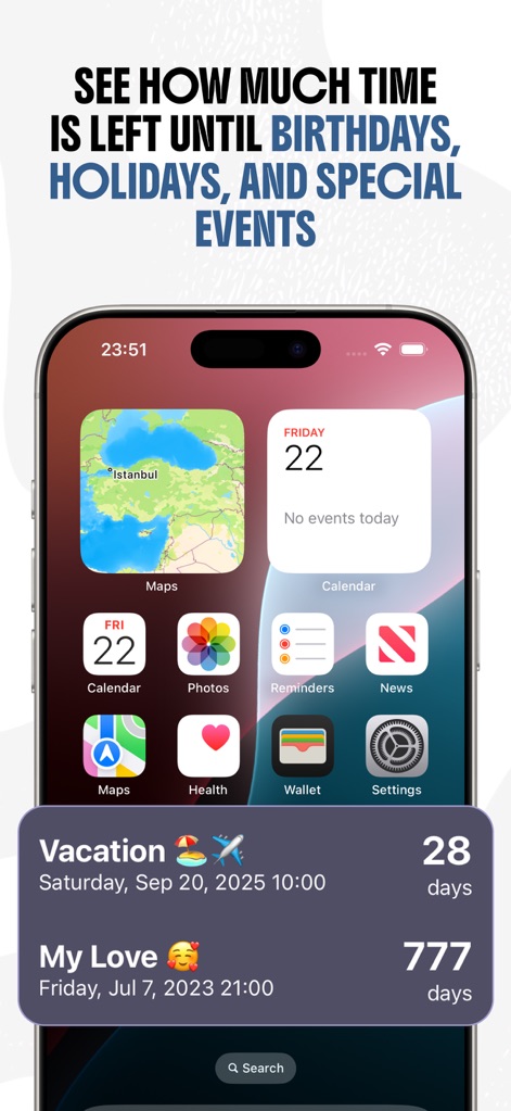 Day Counter - Countdown Widget - Lifestyle App | MWM