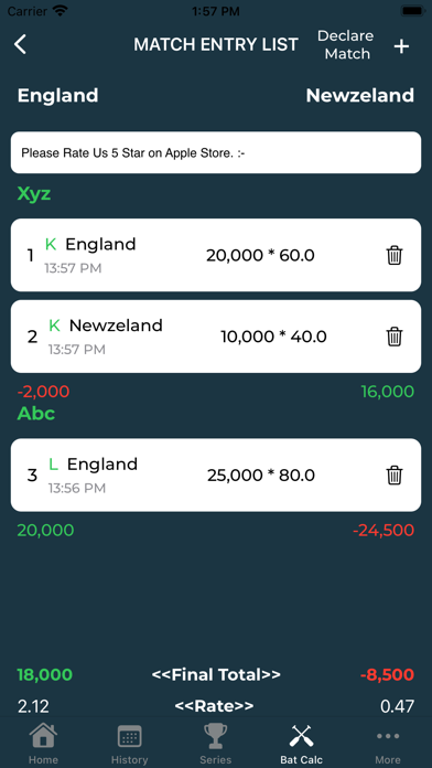 Cricket Satta Hisab Line Screenshot
