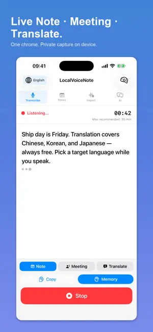LocalVoiceNote screenshot 3