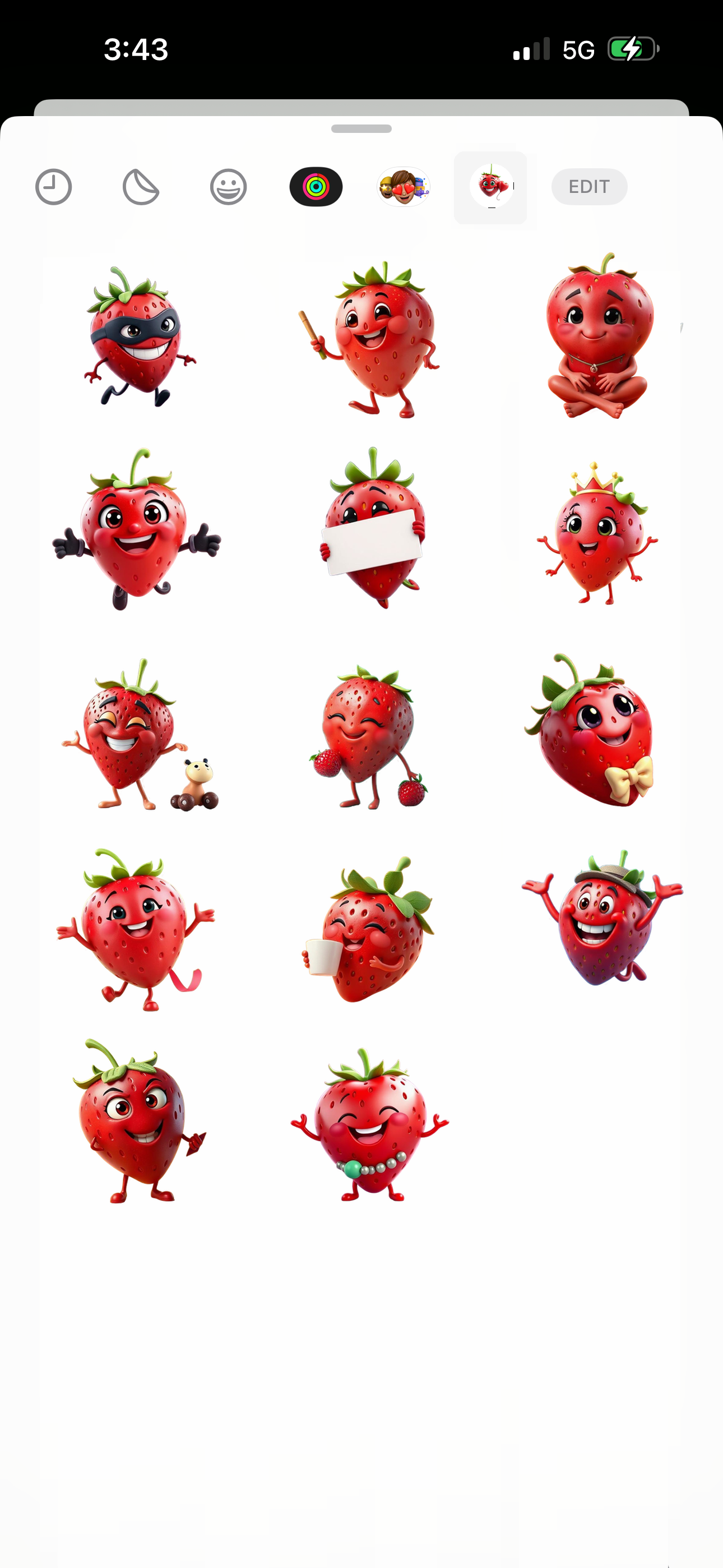 Giggling Strawberry Stickers