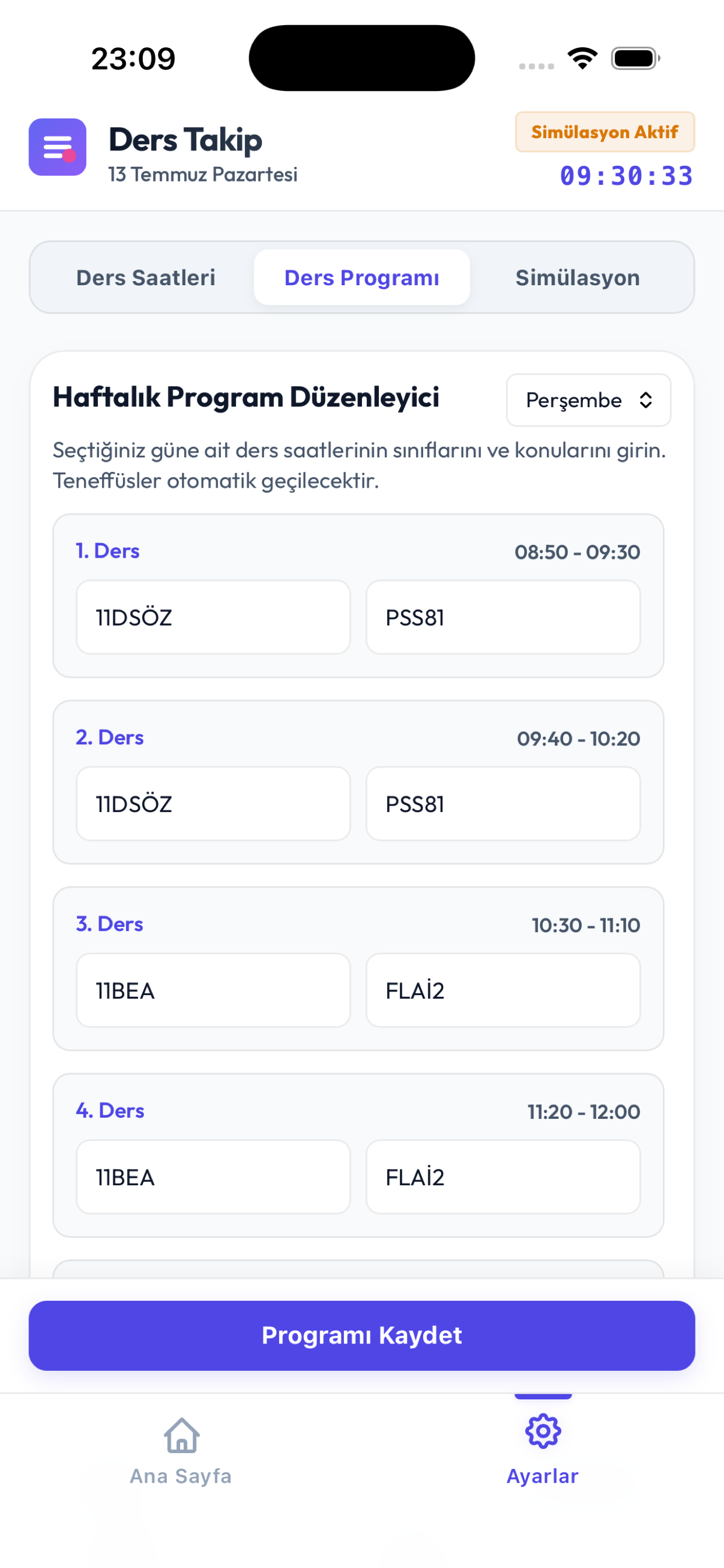 Ders Programı Takip screenshot 3