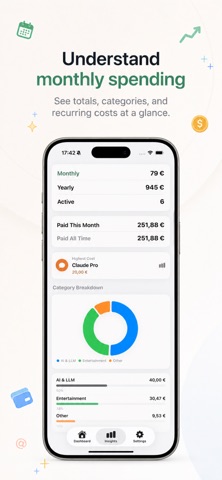 Subtle Subscription Tracker screenshot