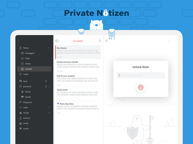 ‎Bear - Private Notizen Screenshot