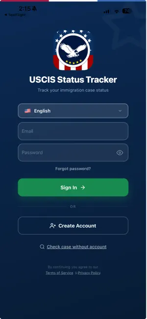 USCIS Status Tracker screenshot 1