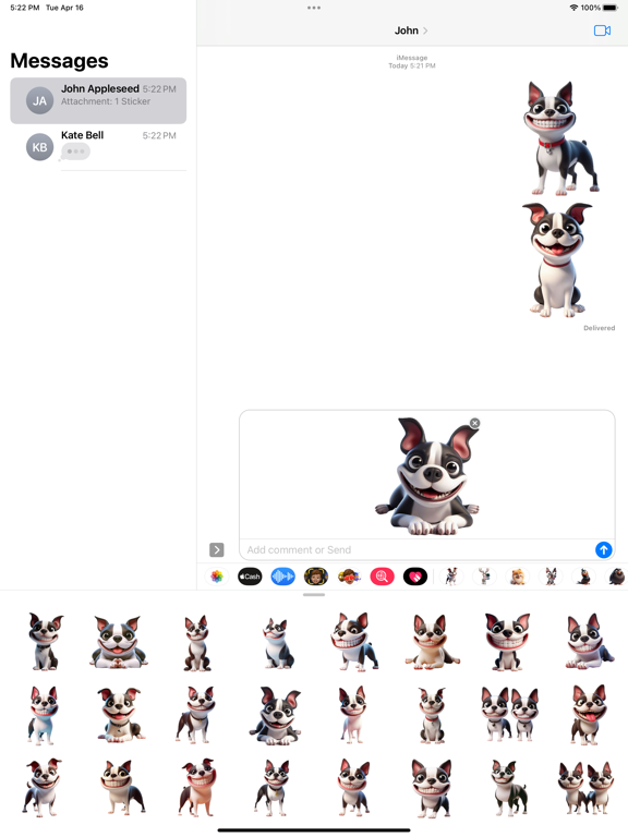 Screenshot #6 pour Happy Boston Terrier Stickers