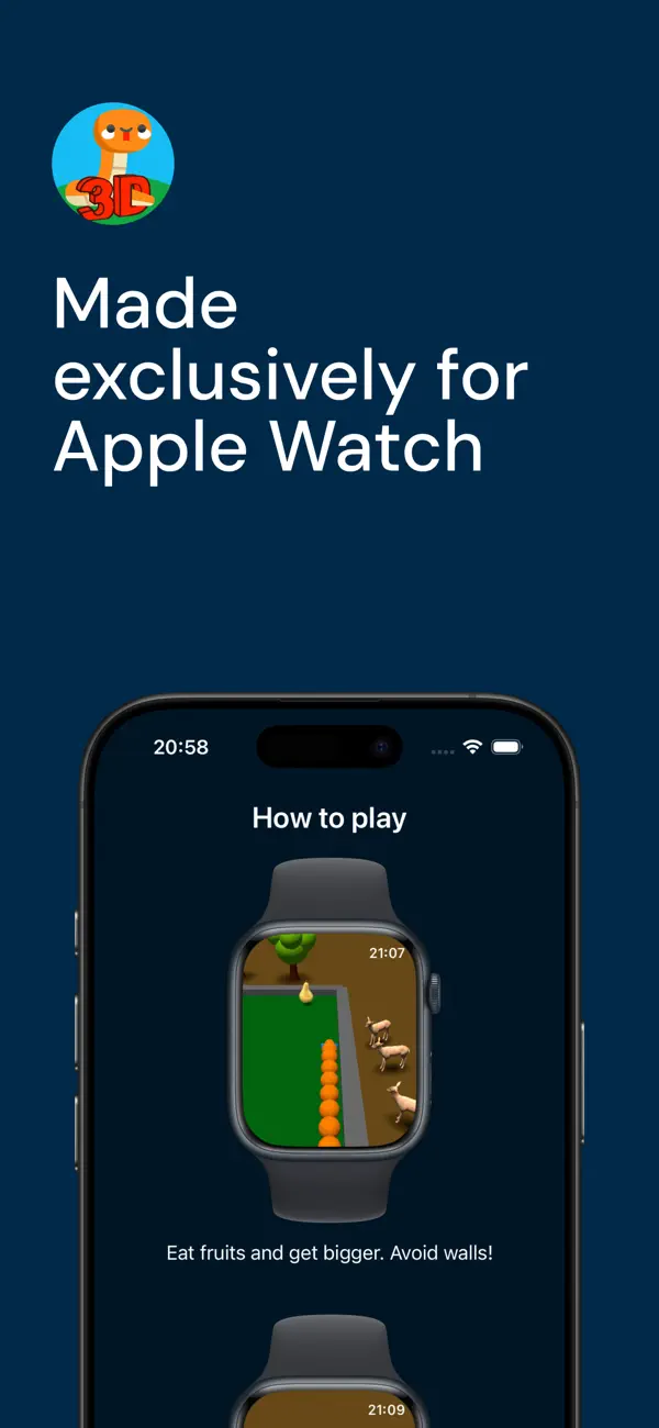 Screenshot #1 pour Snake 3D Watch Game