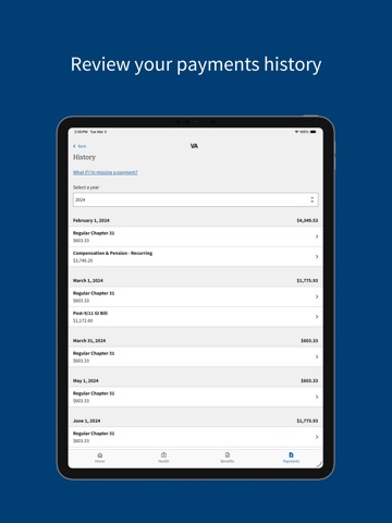 VA: Health and Benefits iPad screenshot