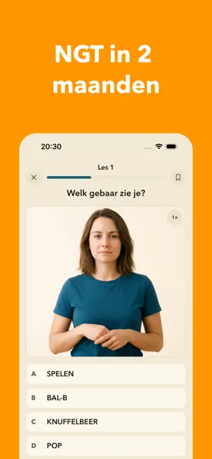 Gebarentaal leren NGT Taal les iPhone screenshot 1