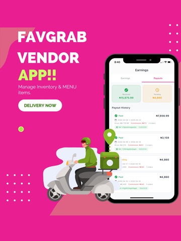 FavGrab Vendor iPad screenshot