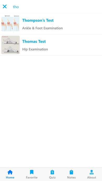 Orthopedic Examination Screenshot
