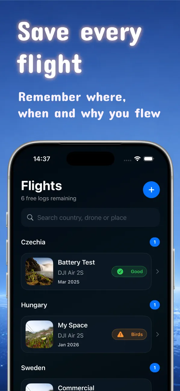 Screenshot #2 pour DroneFly Logs: Drone Pilot
