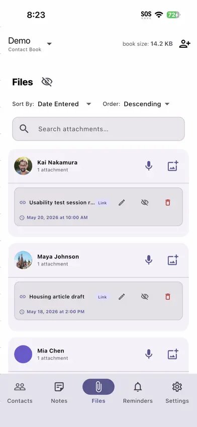 Virtual Rolodex screenshot 5