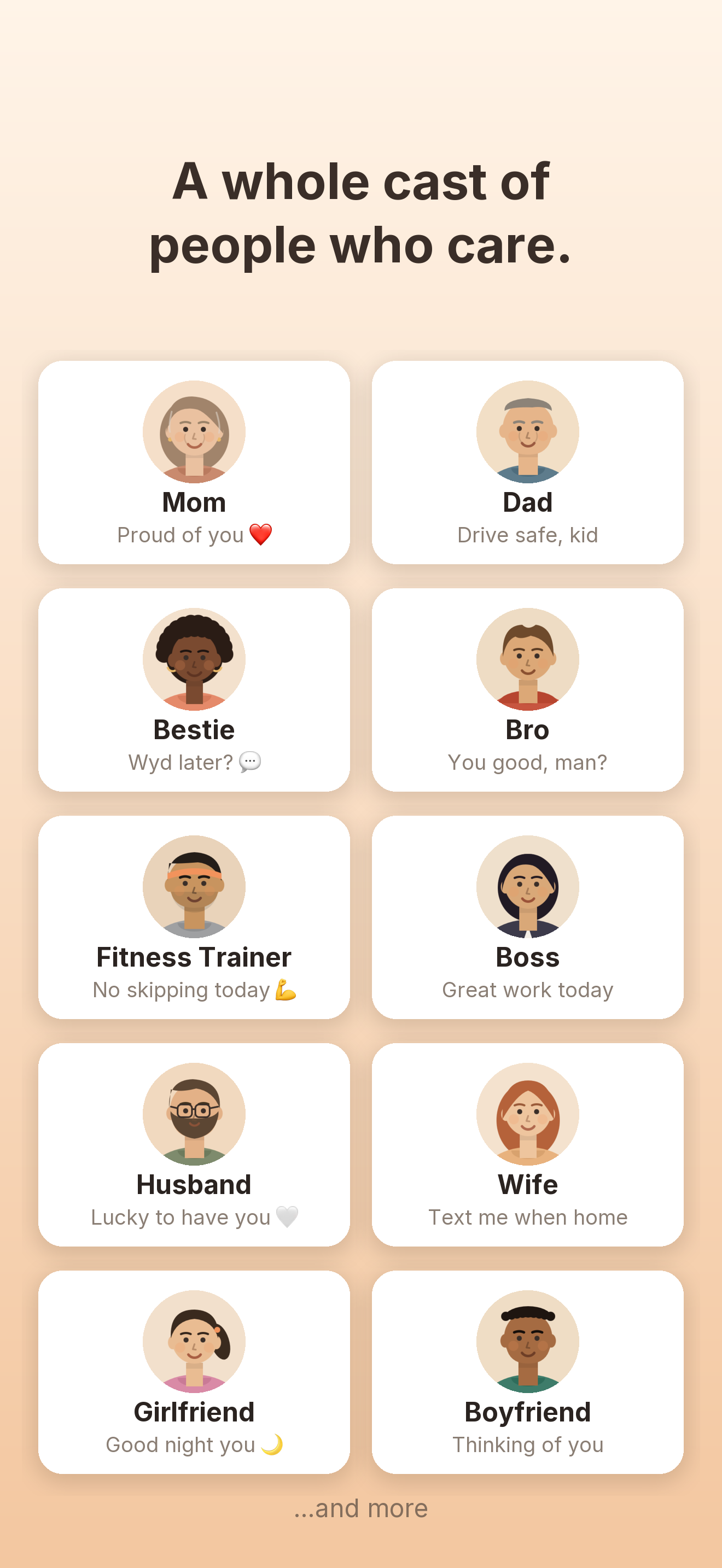 Personas: Warm Messages
