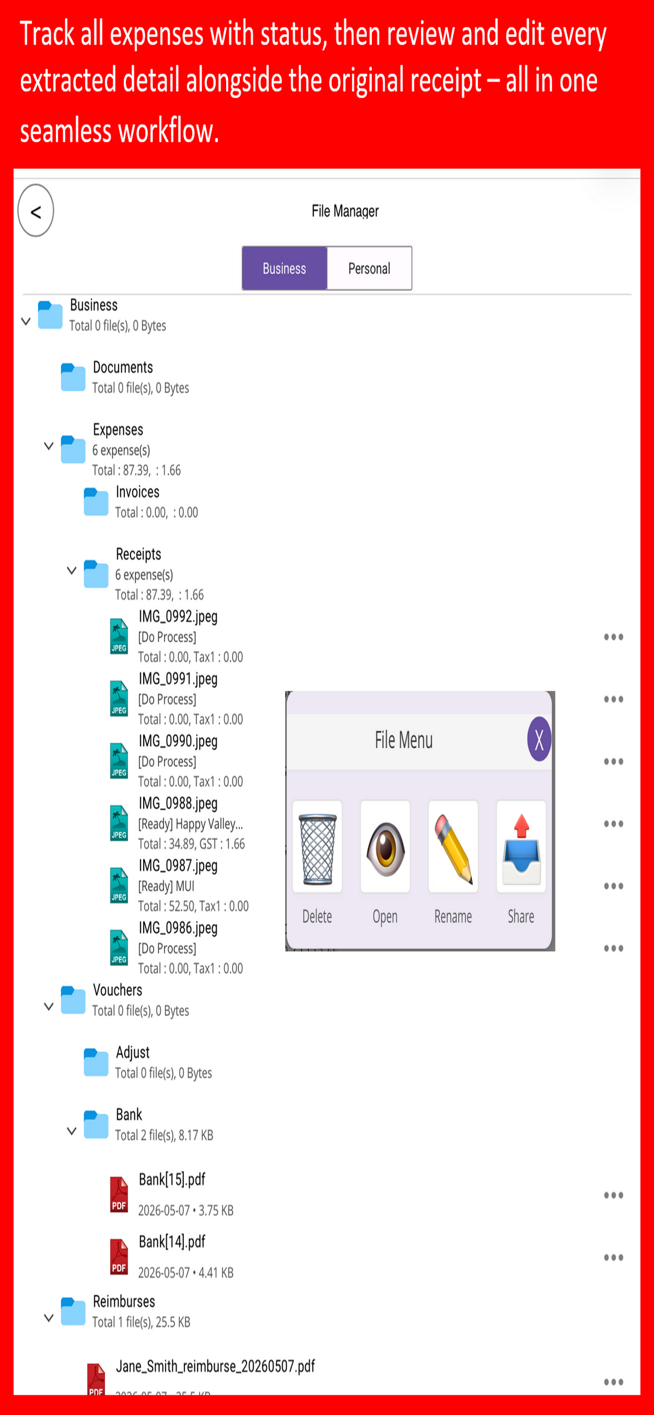 CA Expense Tracker