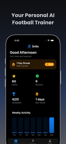 Drilix - AI Football Trainer iPhone screenshot