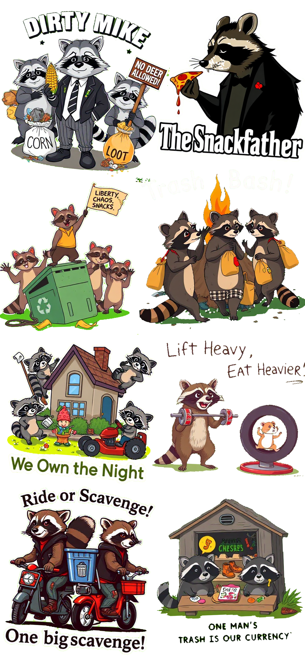 Dirty Mike Raccoon Stickers