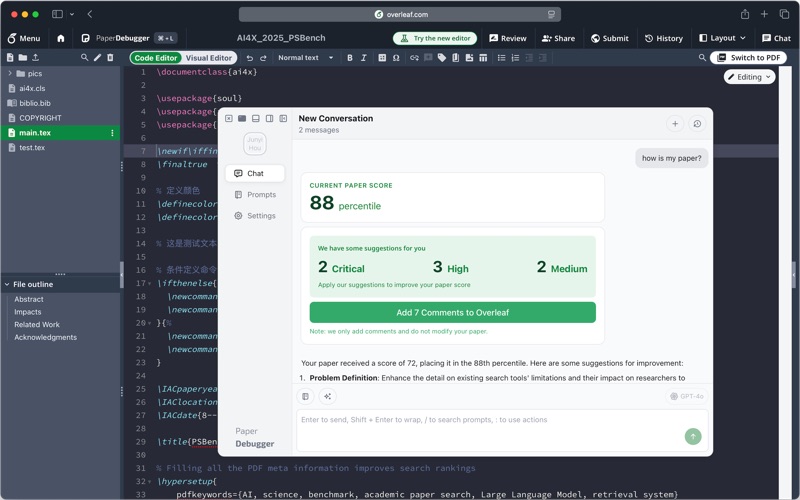 PaperDebugger screenshot