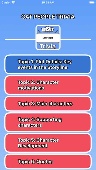 Screenshot #1 pour Cat People Trivia