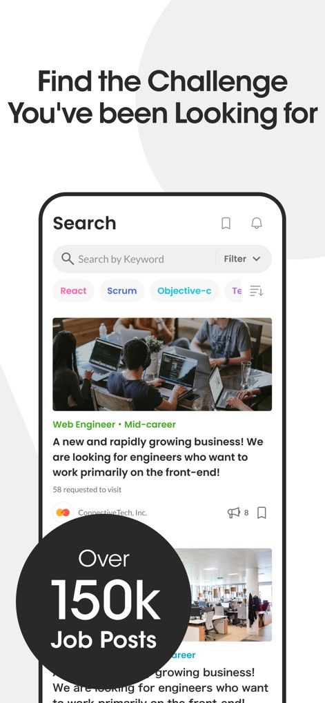 Wantedly - Esta herramienta facilita a los usuarios la búsqueda de su próximo desafío, presentando un feed de listados de trabajo detallados y destacando un impresionante número de más de 150 mil publicaciones de empleo disponibles.