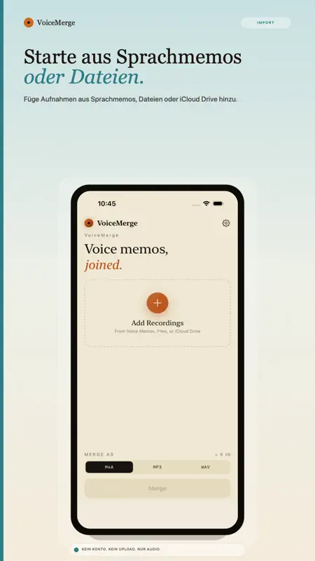 VoiceMerge: une notas de voz screenshot 3 of 5