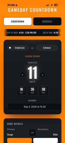 Gameday Countdown