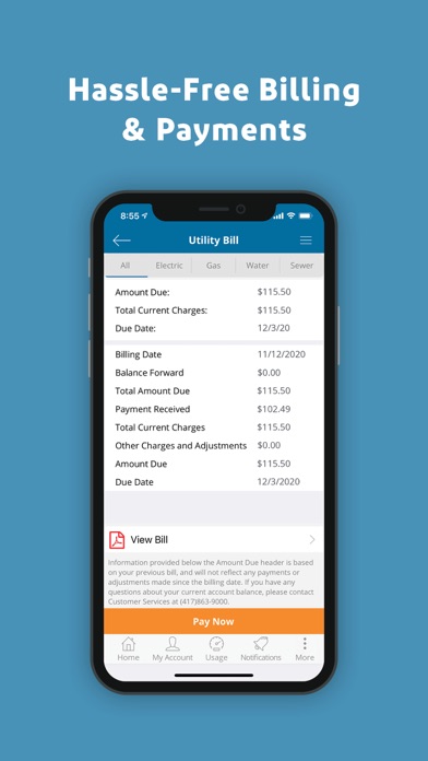 City Utilities – My Account Screenshot